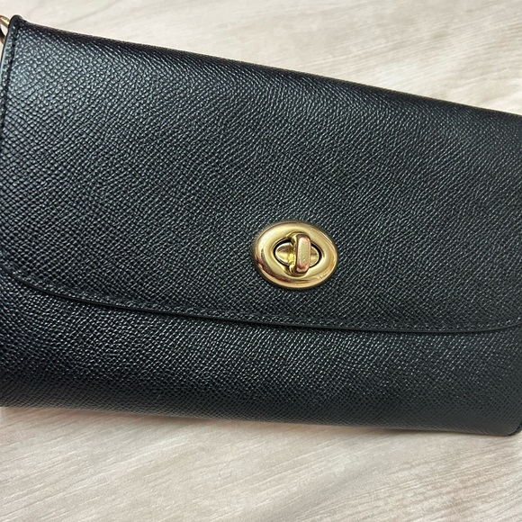 Black Wristlet Clutch with Gold Accent - Picture 6 of 10